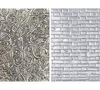 Tim Holtz Sizzix 3D Texture Fades Embossing Folders - Engraved and Brickwork - 2 Item Bundle