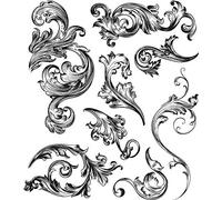 Tim Holtz - Stampers Anon Cling RBBR Stamp Set SCROLLWORK, Rubber, One Size
