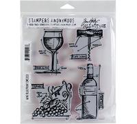 Tim Holtz - Stampers Anon Cling RBBR Stamp Set, Wine Blueprint, One Size