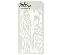 Tim Holtz THS-023 Art Gone Wild Plastic Woodgrain Stencil, Beige