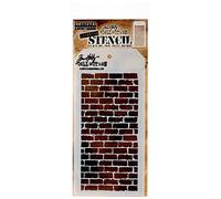 Tim Holtz THS-038 Stampers Anonymous Stencils Bricked, White, 4.125 x 8.5"