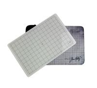 Tim Holtz Travel Glass Studio Media Mat - 2634e | 2024 Edition | Bright White | 15.75" x 10.25" Portable Craft Mat | Tempered Glass with Protective Carry Case