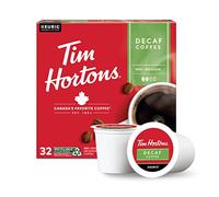 Tim Hortons Decaf, Medium Roast Coffee, Single-Serve K-Cup Pods Compatible with Keurig Brewers, 32ct K-Cups, Red