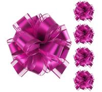 Tim&Lin 5 PCS Pull Bows 7 inches Large Gift Bows Rose Red Pink Gift Wrap Bows Party Gift Ribbon Bows for Gift Baskets Wrapping Boxes or Flower Decorations