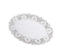 Tim&Lin White Lace Paper Doilies - 8 inch x 12 inch Oval Round Paper Doilies - Disposable Paper Placemats - for Wedding, Birthday, Cakes, Desserts, Tableware Food Decoration, Pack of 100
