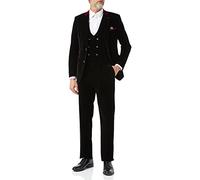 Tim Mens Black Velvet 3 Piece Suit Tailored Wedding Grooms Jacket Waistcoat Trousers [SUIT-TIM-BLACK-44]