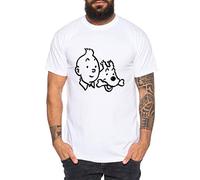 Tim Men's T-Shirt Cool Struppi Fun Shirt, Größe2:XXXX-Large, Farbe2:White