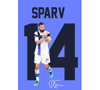Tim Sparv Signed Poster Print - Finland National Team Captain Tribute Wall Art with Signature & Jersey No. 14 - Midfield Leader Memorabilia for Football Fans, A0 GIGANTIC Poster (1200x840mm)