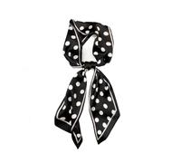 Tim & Tina Soft Silk Feeling Like Hair Scarf Headband Satin Long Neck Tie Bag Accessory for Women (L6 Wave Point Black)