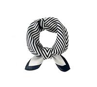 Tim & Tina Square 100% Mulberry Silk 21'' x 21'' Hair Scarf Head Sleeping Wrap Satin Head Scarf for Women, S13 Square Black Stripes, Square