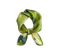 Tim & Tina Square 100% Mulberry Silk 21'' x 21'' Hair Scarf Head Sleeping Wrap Satin Head Scarf for Women, S15 Green Flower, Square