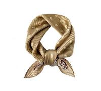 Tim & Tina Square 100% Mulberry Silk 21'' x 21'' Hair Scarf Head Sleeping Wrap Satin Head Scarf for Women, S16 Wavy Lines Camel, Square