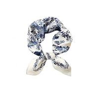 Tim & Tina Square 100% Mulberry Silk 21'' x 21'' Hair Scarf Head Sleeping Wrap Satin Head Scarf for Women, S11 Blue and White, Square