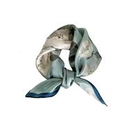 Tim & Tina Square 100% Mulberry Silk 21'' x 21'' Hair Scarf Head Sleeping Wrap Satin Head Scarf for Women, S34 Flowers (Light Blue), Square