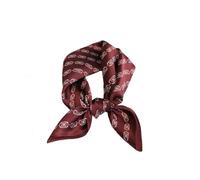 Tim & Tina Square 100% Mulberry Silk 21'' x 21'' Hair Scarf Head Sleeping Wrap Satin Head Scarf for Women, S39 Chain Pattern (Wine Red), Square