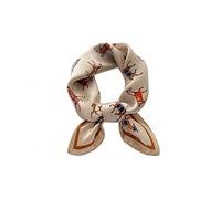 Tim & Tina Square Silk Feeling Like Hair Scarf Head Sleeping Wrap Satin Head Scarf for Women 27.5× 27.5 inches, S2 Horse (Cream Coloured)