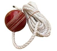 TIMA Leather Cricket Shot Practice Hanging Ball, String Cricket Ball and Knocking Cricket Ball with Rope (Multi-Color) (Pack of 1)