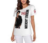 Timbaillery Michael King Jackson Tshirts Tops for Women Classcal Pop Icon T-Shirt Shorts Sleeves Print Graphic Hip Hop t-Shirts for Fans Gift X-Large