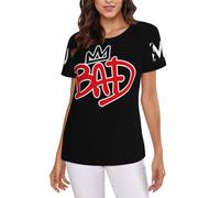 Timbaillery Michael King Jackson Tshirts Tops for Women Classcal Pop Icon T-Shirt Shorts Sleeves Print Graphic Hip Hop t-Shirts for Fans Gift Small