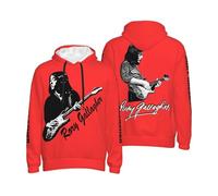 Timbaillery Rory Singer Gallagher Men's Hoodie - Classic Rock Music Sweatshirt - Casual Pullover Hooded Top for Fans - Vintage Guitarist Band Merch Gift Large