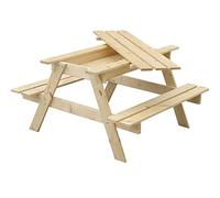 TIMBELA Kids Table - Sand Table - Wooden Table with Seats and Sandbox for Children M010-1 - H1'8 x 2‘11 x 2‘11 ft