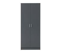 Timber Art Design 2 Door Double Wardrobe In Dark Grey