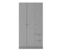 Timber Art Design 3 Door Double Wardrobe In Grey