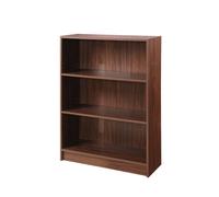 Timber Art Design 3 Tier Bookcase Wide Display Shelving Storage Unit Wood Furniture in Walnut Timber Art Design Walnut