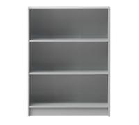 Timber Art Design 3 Tier Bookcase Wide Display Shelving Storage Unit Wood Furniture Light Grey