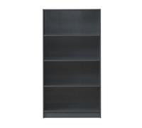 Timber Art Design 4 Tier Bookcase Tall Display Shelving Storage Unit Wood Furniture Dark Grey