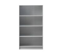 Timber Art Design 4 Tier Bookcase Tall Display Shelving Storage Unit Wood Furniture Grey