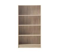 Timber Art Design 4 Tier Bookcase Tall Display Shelving Storage Unit Wood Furniture Sonoma Oak