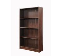 Timber Art Design 4 Tier Bookcase Tall Display Shelving Storage Unit Wood Furniture Walnut