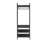 Timber Art Design 4 Tier Zahra Bedroom Double Open Wardrobe Furniture Storage Cupboard Black