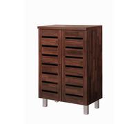 Timber Art Design 5 Tier Shoe Storage Cabinet 2 Door Cupboard Stand Rack Unit Dirty Oak
