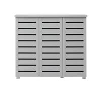 Timber Art Design 5 Tier Shoe Storage Cabinet 3 Door Cupboard Stand Rack Unit Grey