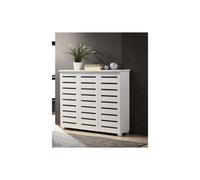 Timber Art Design 5 Tier Shoe Storage Cabinet 3 Door Cupboard Stand Rack Unit White