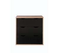 Timber Art Design Alton 3 Drawer Chest Sonoma Oak & Black