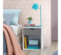 Alton Bedside Table Lamp Side Bedroom Cabinet Nightstand White & Grey
