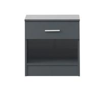 Timber Art Design Bedside Cabinet Bedroom Furniture Nightstand Table 1 Drawer Dark Grey