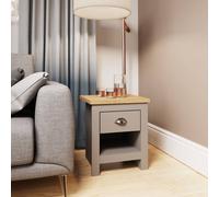Timber Art Design Lisbon Bedside Cabinet Bedroom Furniture Nightstand Table 1 Drawer Light Grey