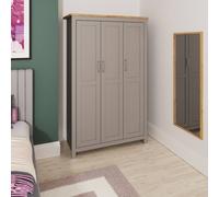 Timber Art Design Lisbon 3 Door Wardrobe - Modern Bedroom Storage Unit in Light Grey Timber Art Design Light Grey