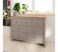 Timber Art Design Lisbon Light Grey Bedroom Chest Of Drawers 3+4 7 Drawer Storage Cabinet Furniture