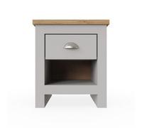 Timber Art Design Lisbon Bedside Cabinet Bedroom Furniture Nightstand Table 1 Drawer Light Grey