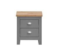 Timber Art Design Lisbon Bedside Cabinet Bedroom Furniture Nightstand Table 2 Drawers Light Grey