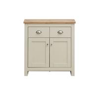 Timber Art Design Lisbon Compact 2 Doors 2 Drawer Sideboard Storage Cabinet Cupboard Cream Oak