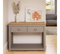 Timber Art Design Lisbon Console Hall Way Table with 2 Drawers in Light Grey Timber Art Design Light Grey