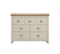 Timber Art Design Lisbon Cream Bedroom Chest Of Drawers 3+4 7 Drawer Storage Cabinet Furniture