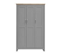 Timber Art Design Lisbon Light Grey 3 Door Wardrobe