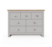 Timber Art Design Lisbon Light Grey Bedroom Chest Of Drawers 3+4 7 Drawer Storage Cabinet Furniture
